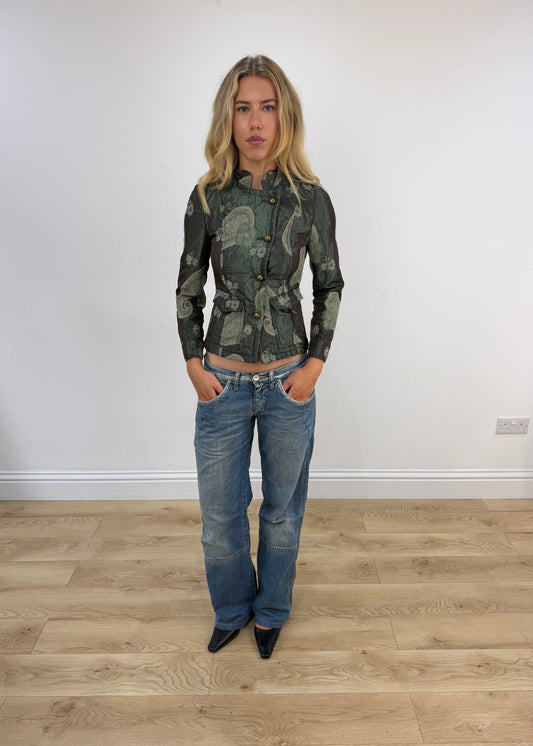 extra small green paisley jacket