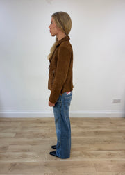 small brown faux suede jacket