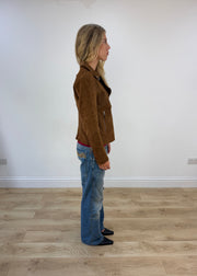 small brown faux suede jacket