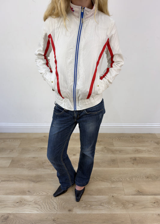 extra small guru white zip up sports jacket