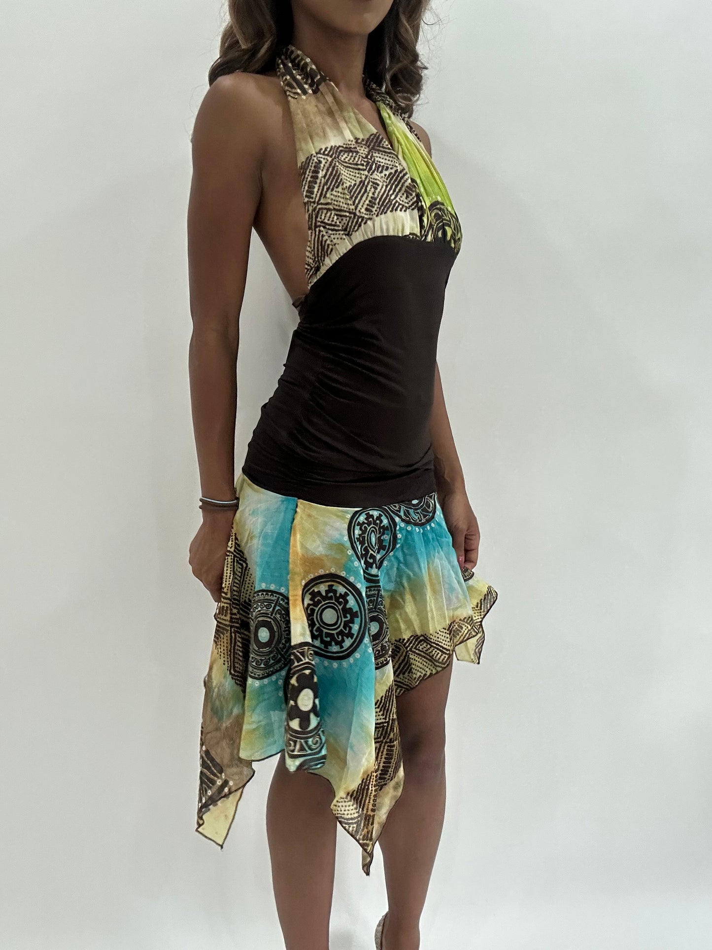 colourmaxxing drop | small brown halterneck top and skirt set