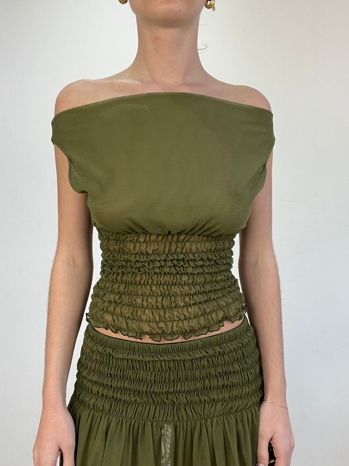 **#252 SAMPLE SALE | small khaki poppy top
