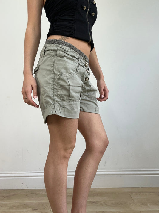 vintage edit twenty | small khaki cargo style shorts