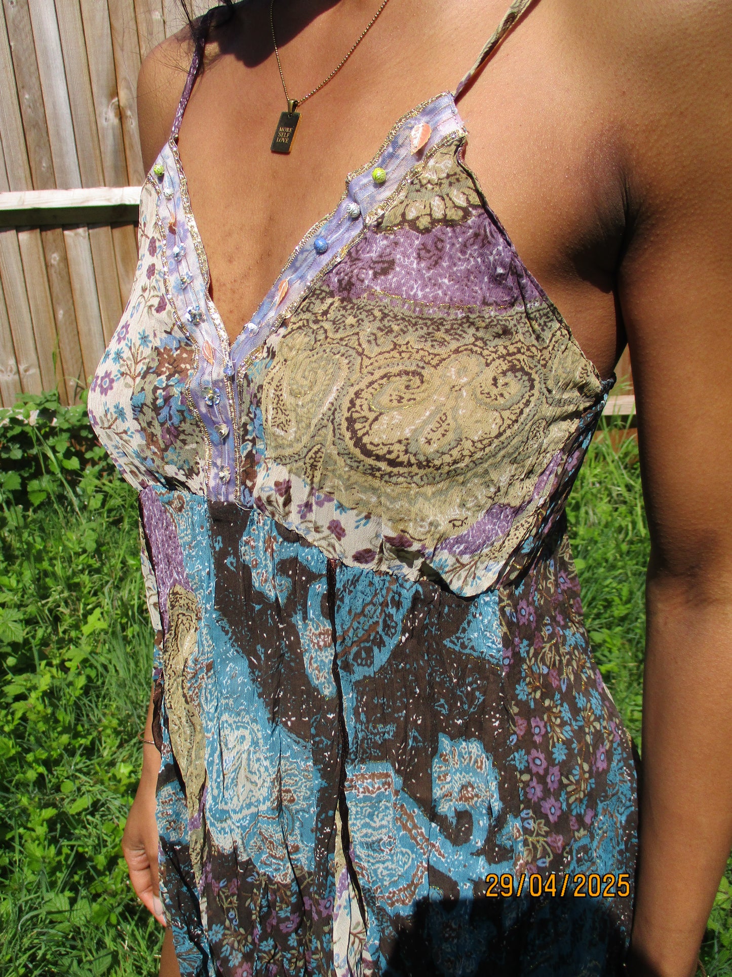 vintage edit twenty | medium green and purple abstract print cami