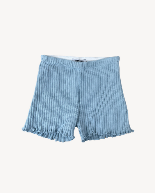 Camisetas em bebê azul Ribbed