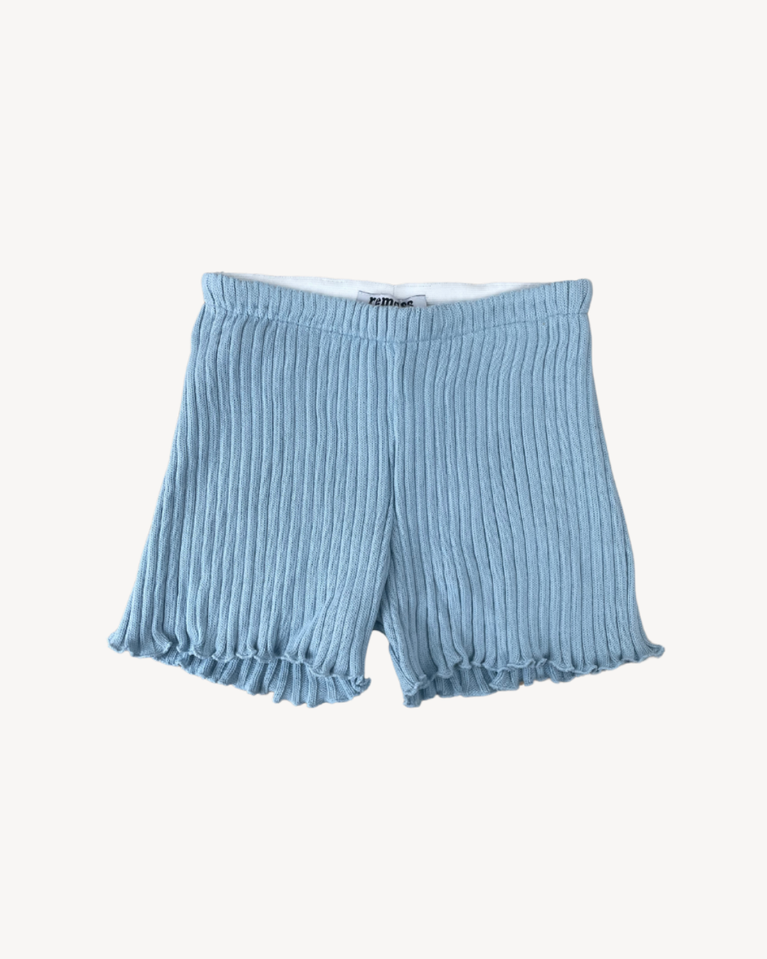 the ribbed shorts in baby blue