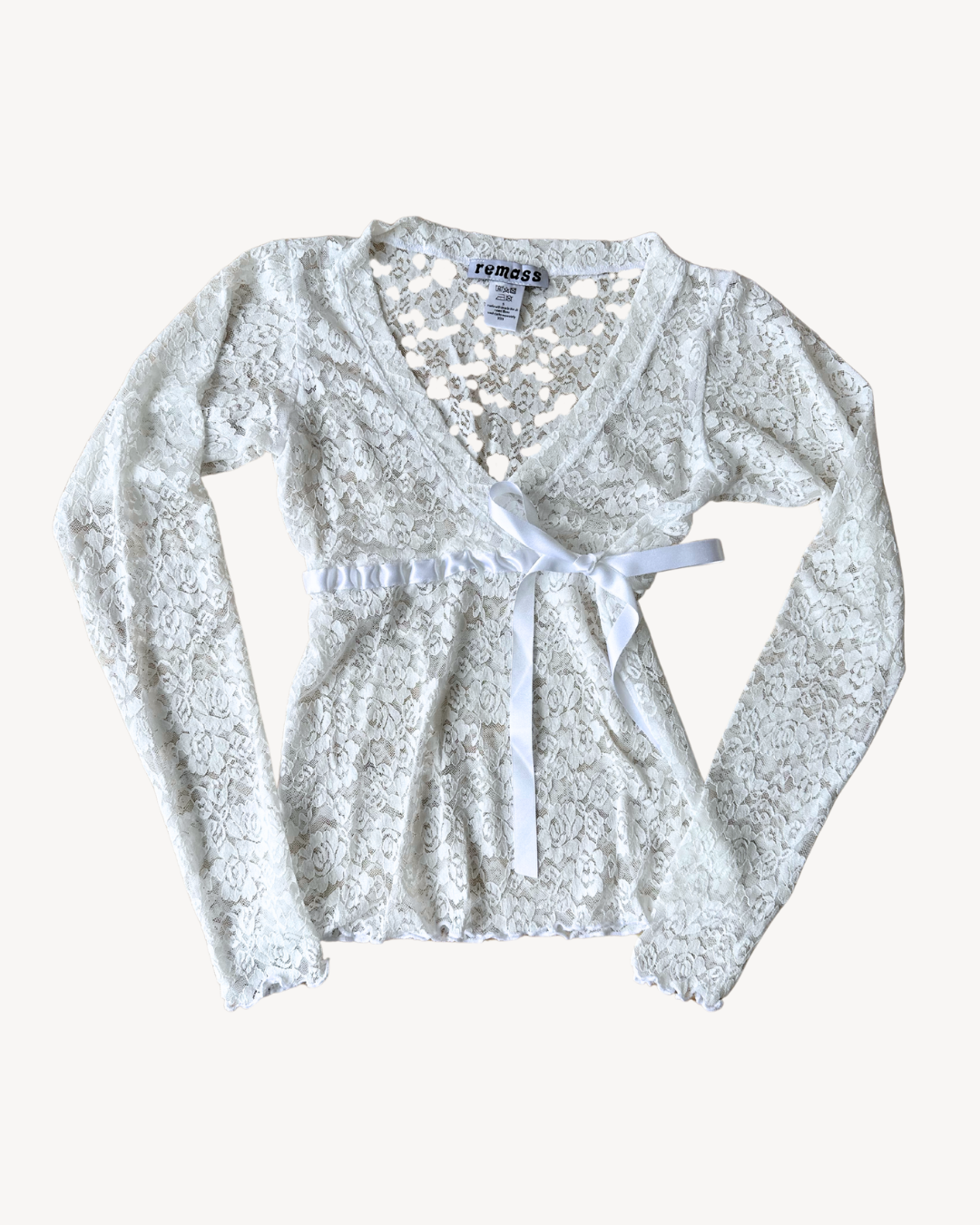 the long sleeve belle in white lace