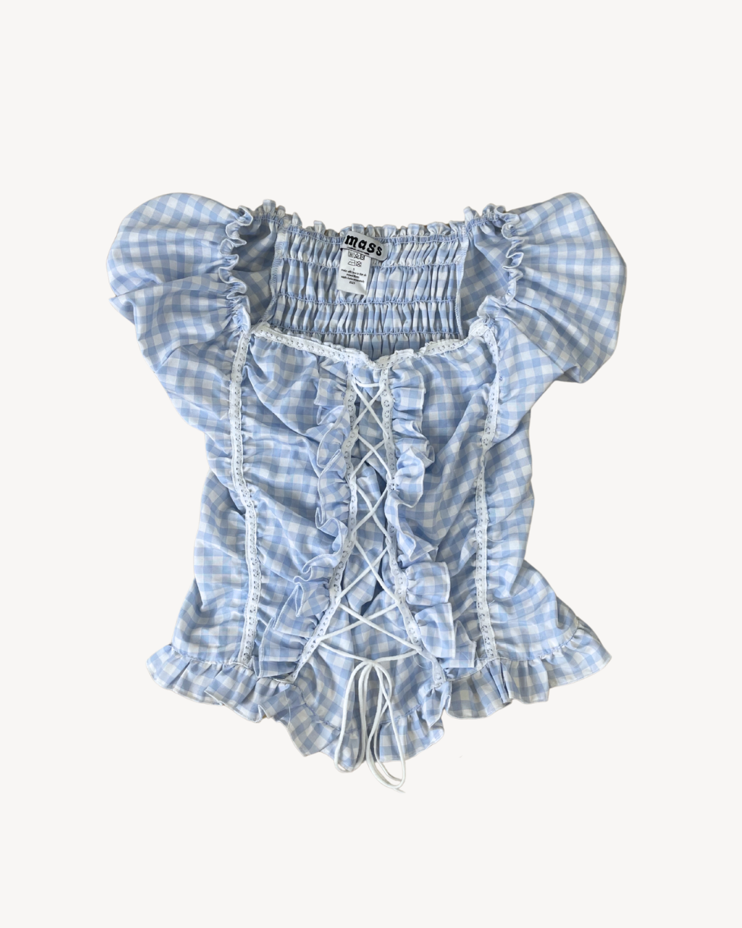 the jolene in baby blue gingham