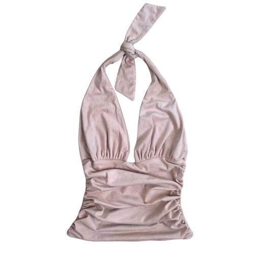 the luna top in peach pink