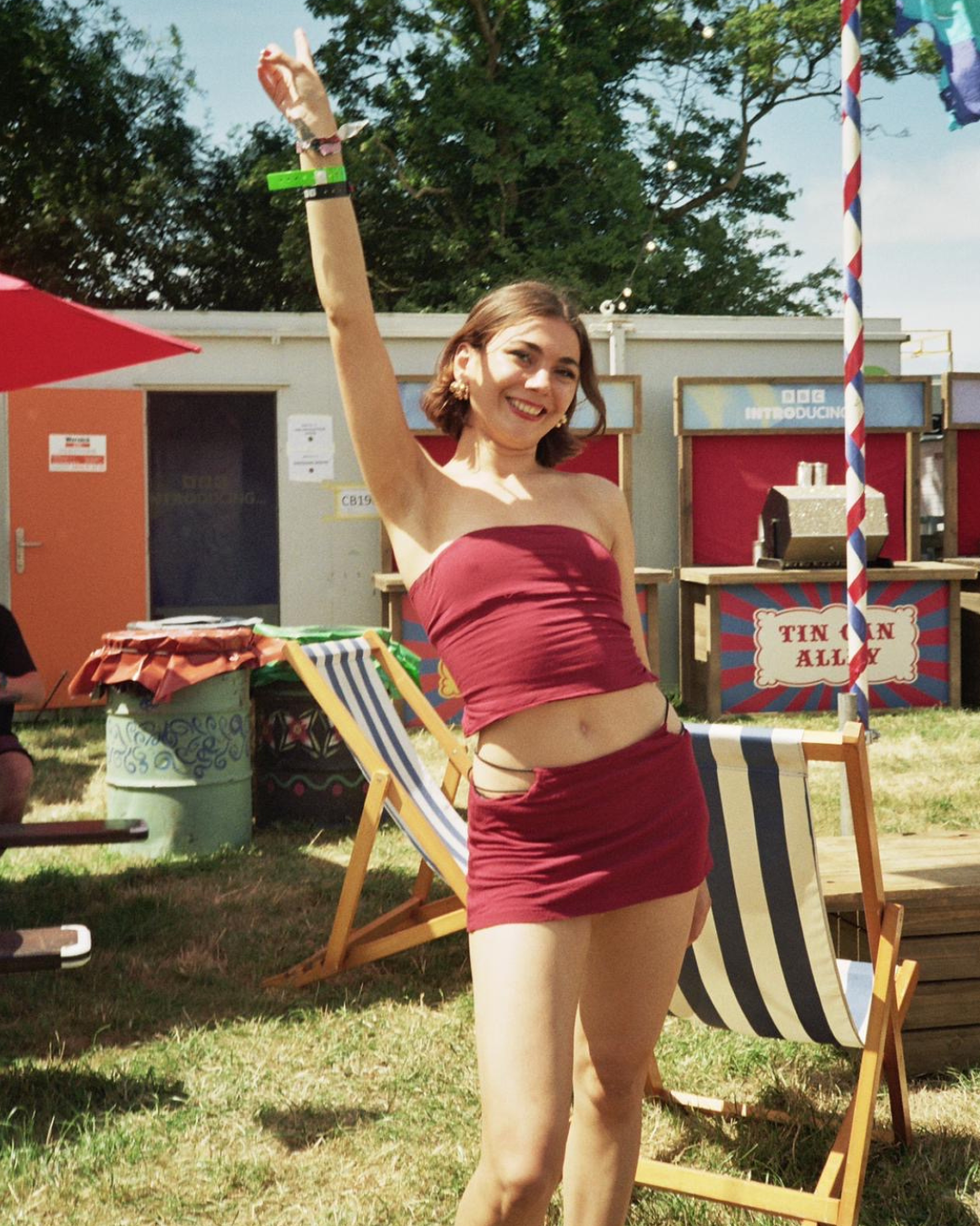 the kaia skirt in burnt red