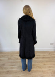 WINTER FAVOURITES | الوسوم السوداء الأفغانية القميص مع faux fur trim