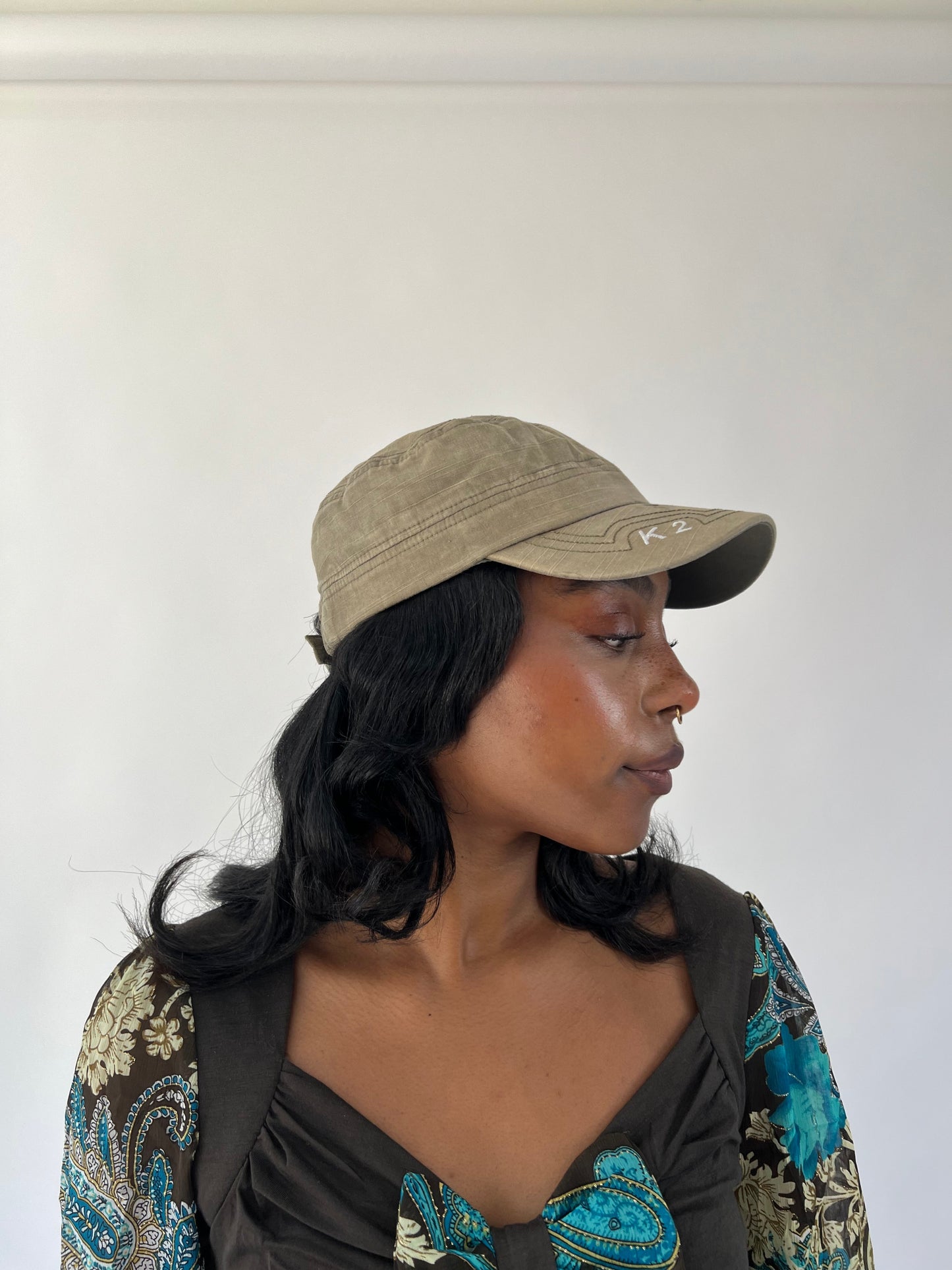 aquamarine drop | one size khaki k2 cap