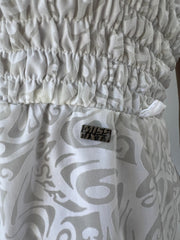 aquamarine drop | small white miss luxe paisley halter mini dress