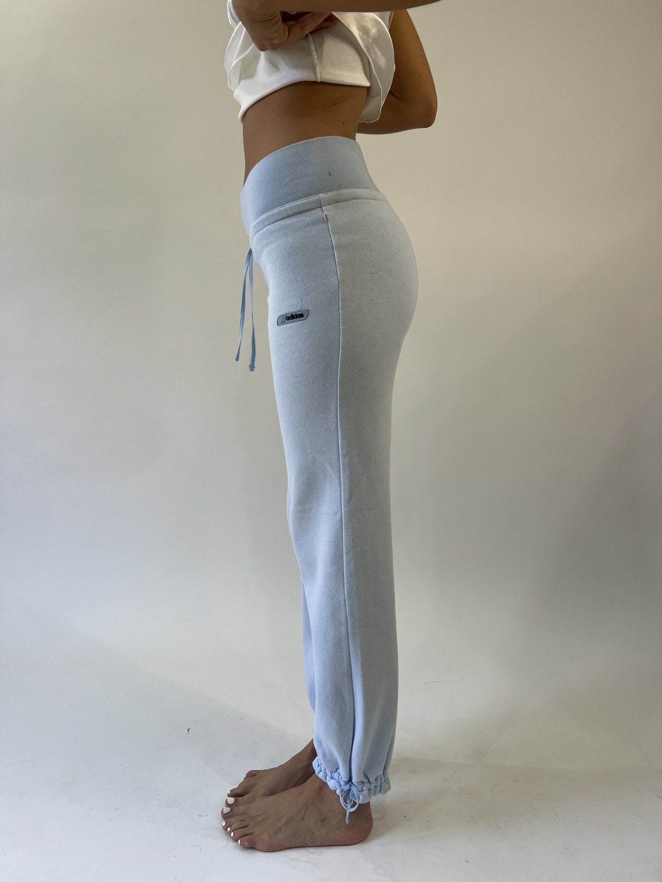 aquamarine drop | small light blue adidas track pants