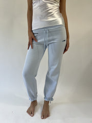 aquamarine drop | small light blue adidas track pants