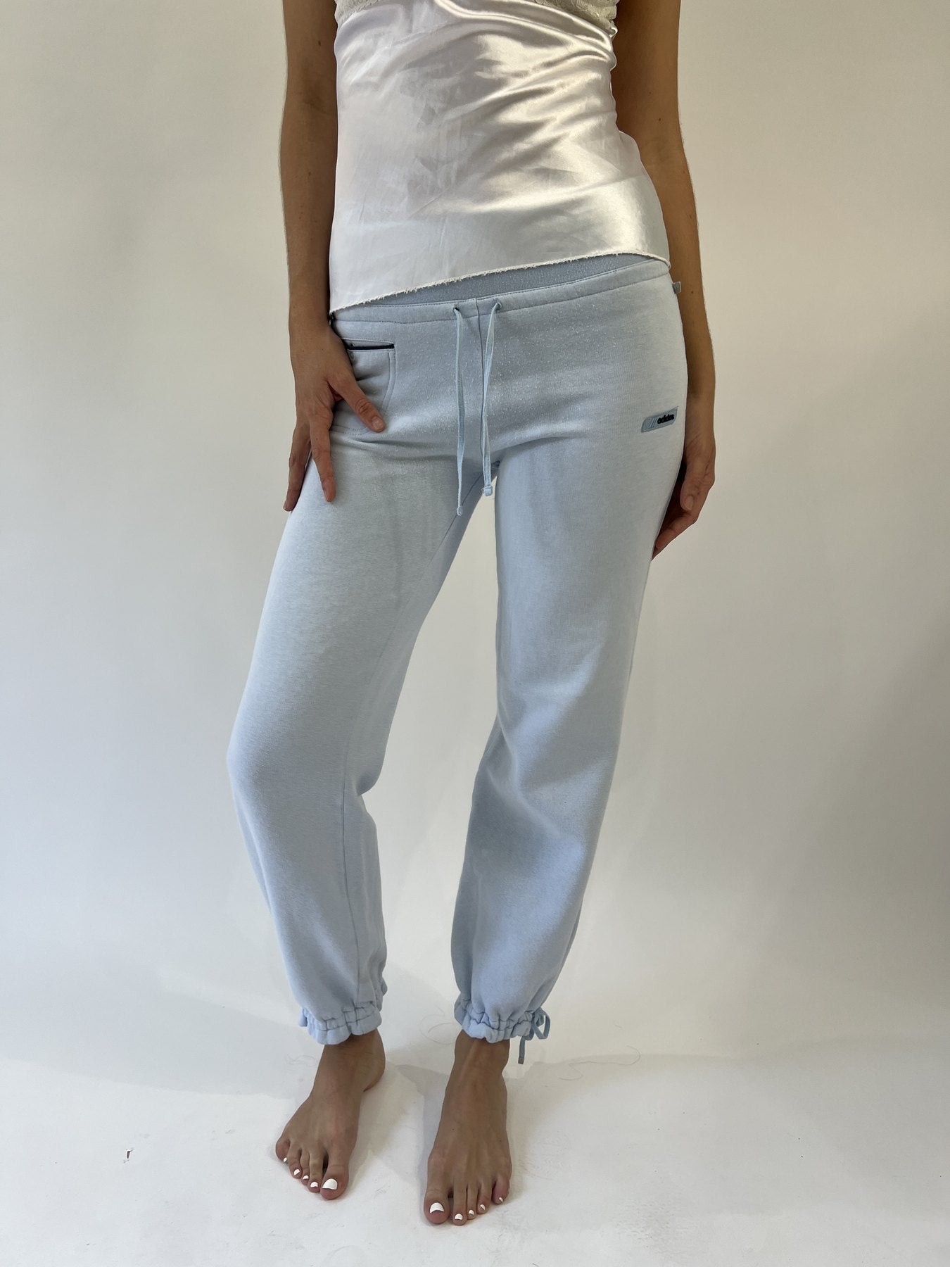 aquamarine drop | small light blue adidas track pants