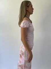 aquamarine drop | small pink off shoulder top