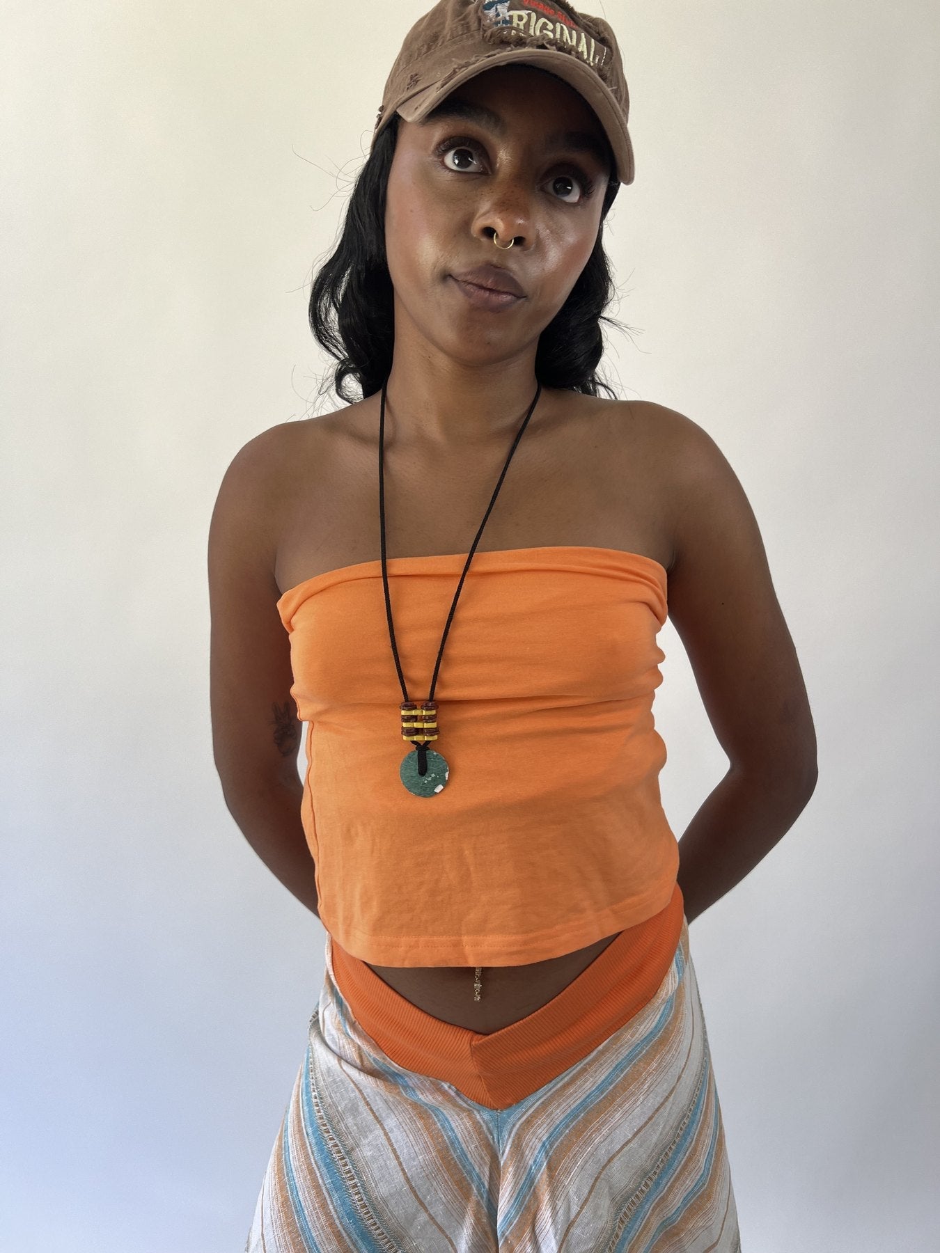 aquamarine drop | small/medium orange bandeau top