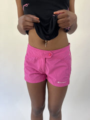 aquamarine drop | small pink champion sports shorts