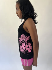 aquamarine drop | small black billabong floral cami top