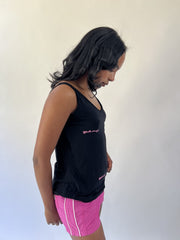 aquamarine drop | small black billabong floral cami top