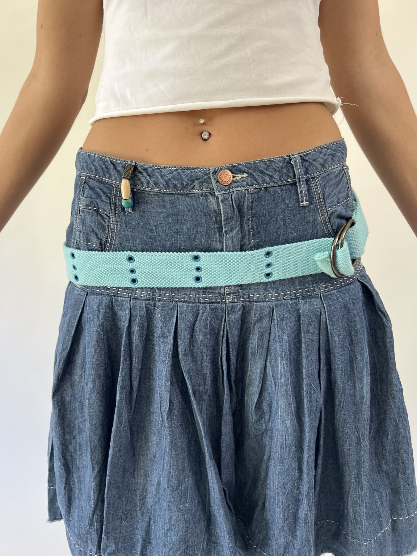 aquamarine drop | one size turquoise wide buckle belt