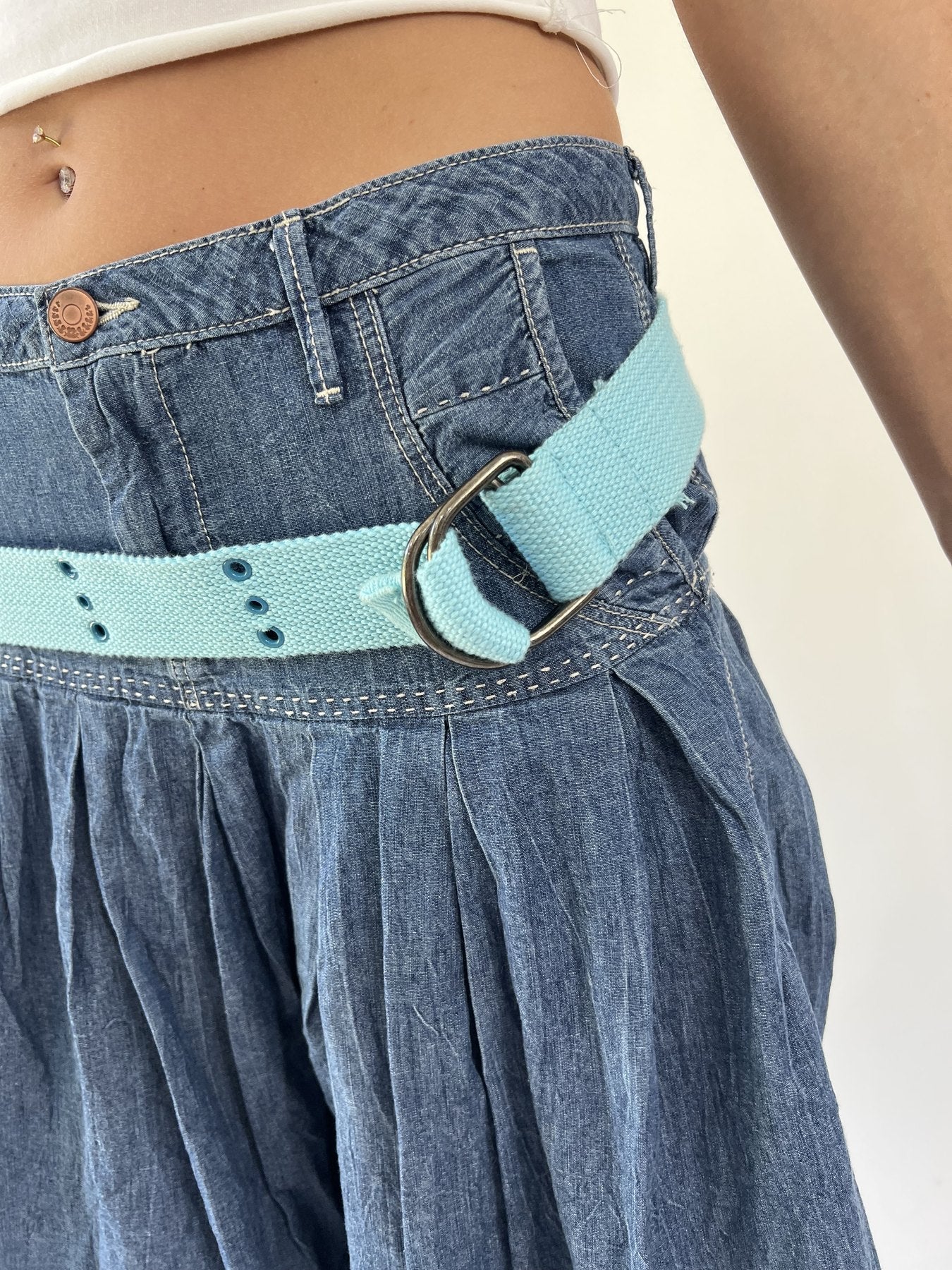 aquamarine drop | one size turquoise wide buckle belt