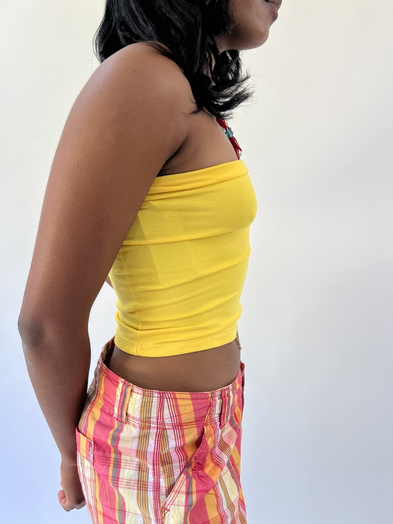 aquamarine drop | medium yellow bandeau top