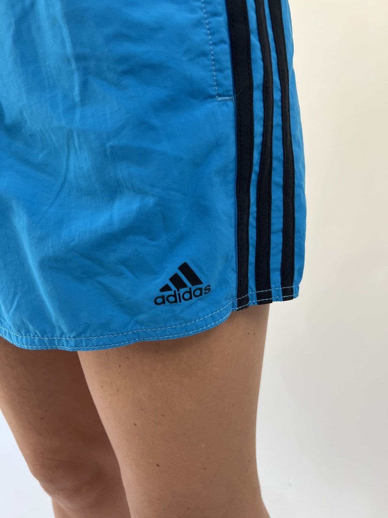 aquamarine drop | medium blue adidas sports shorts