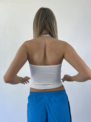 aquamarine drop | small white halter cami top