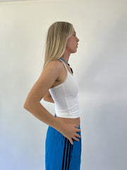 aquamarine drop | small white halter cami top