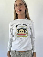 aquamarine drop | small white paul frank long sleeve top