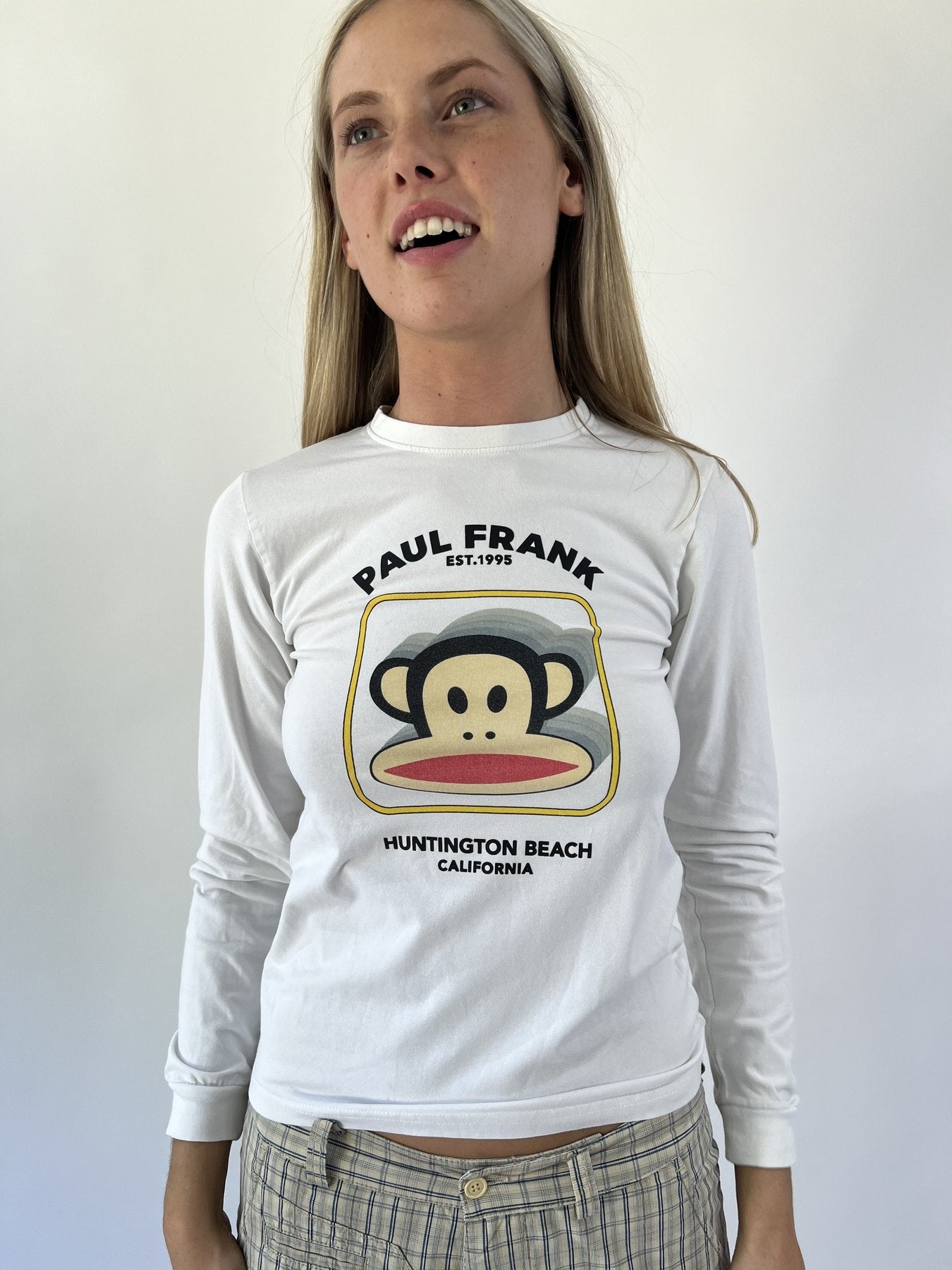 aquamarine drop | small white paul frank long sleeve top