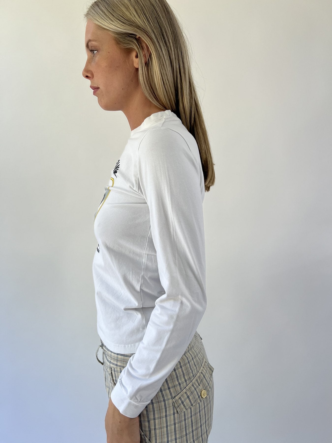 aquamarine drop | small white paul frank long sleeve top