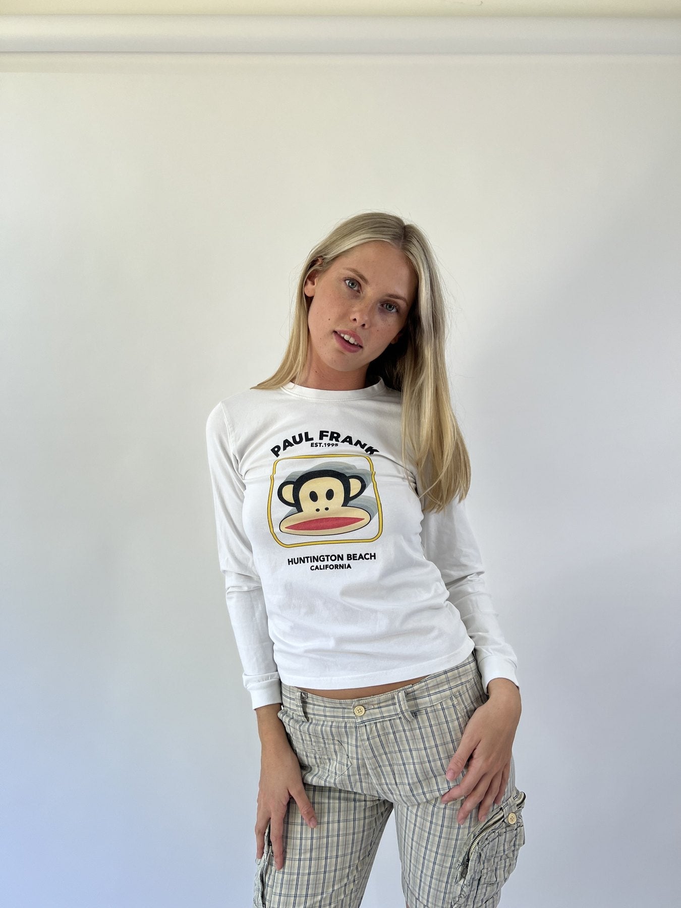 aquamarine drop | small white paul frank long sleeve top