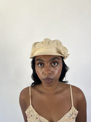 aquamarine drop | one size beige baker boy cap