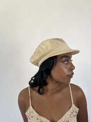 aquamarine drop | one size beige baker boy cap