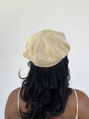 aquamarine drop | one size beige baker boy cap