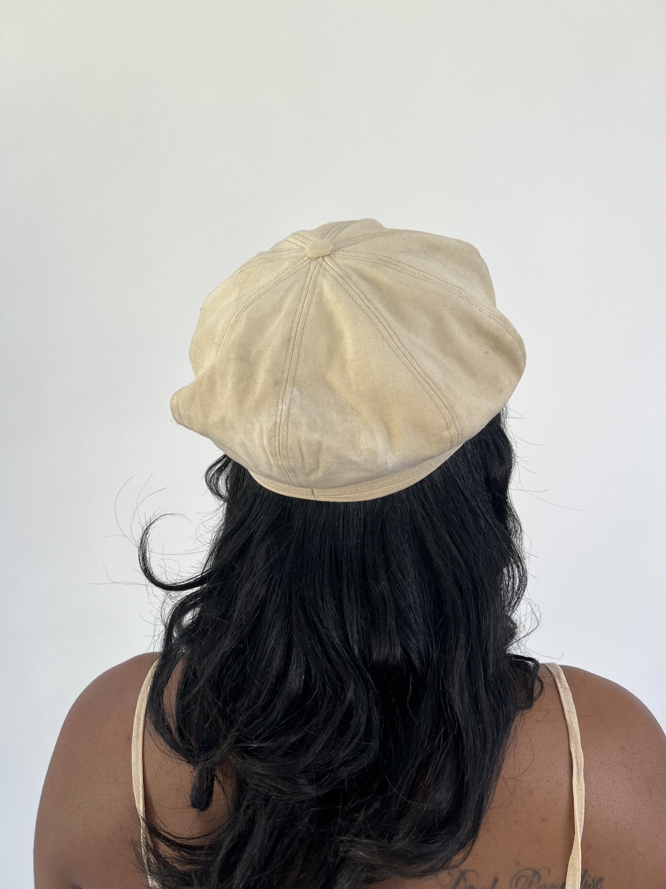 aquamarine drop | one size beige baker boy cap