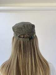 aquamarine drop | one size khaki golden fire cap