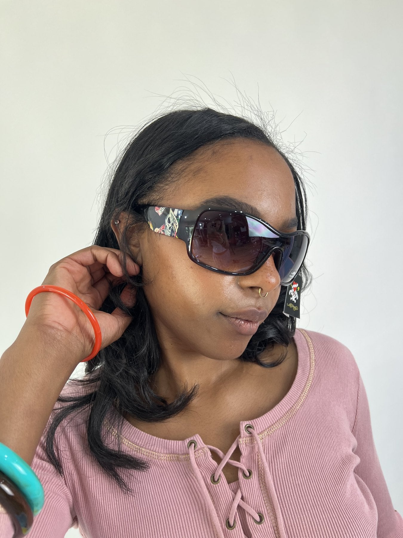 aquamarine drop | one size brown ed hardy sunglasses
