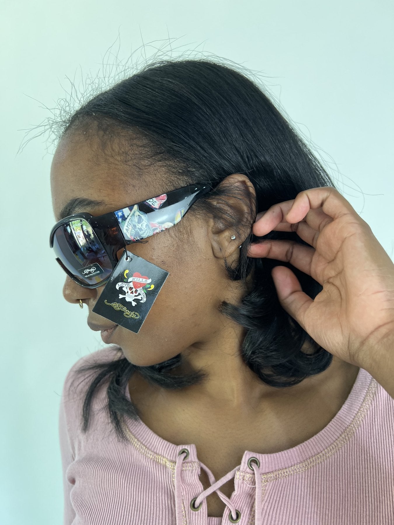 aquamarine drop | one size brown ed hardy sunglasses