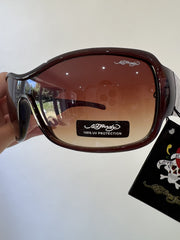 aquamarine drop | one size brown ed hardy sunglasses