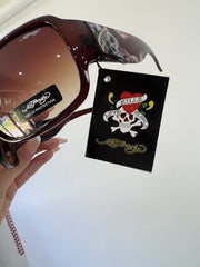 aquamarine drop | one size brown ed hardy sunglasses