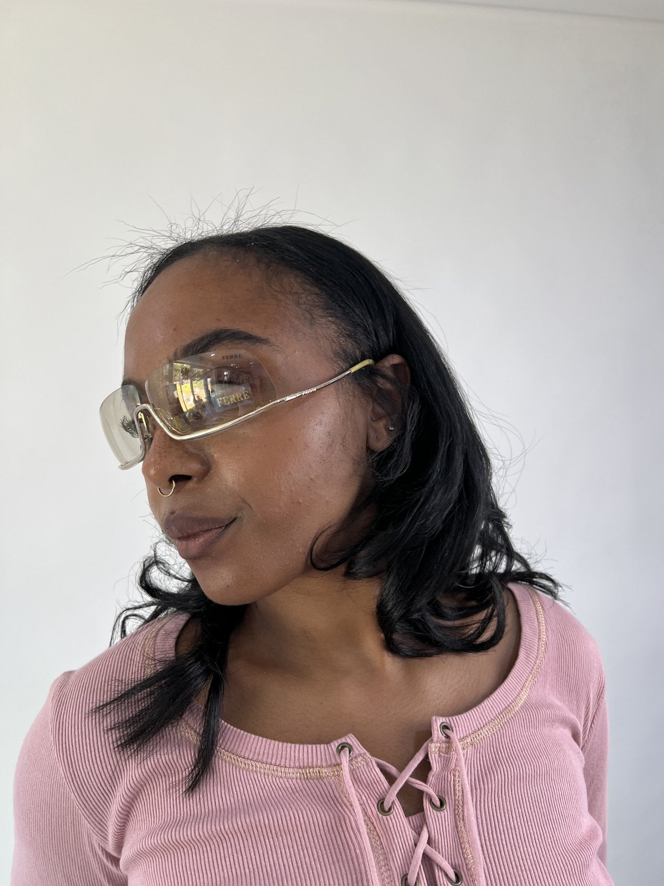 aquamarine drop | one size gold ferre rimless sunglasses