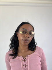aquamarine drop | one size gold ferre rimless sunglasses