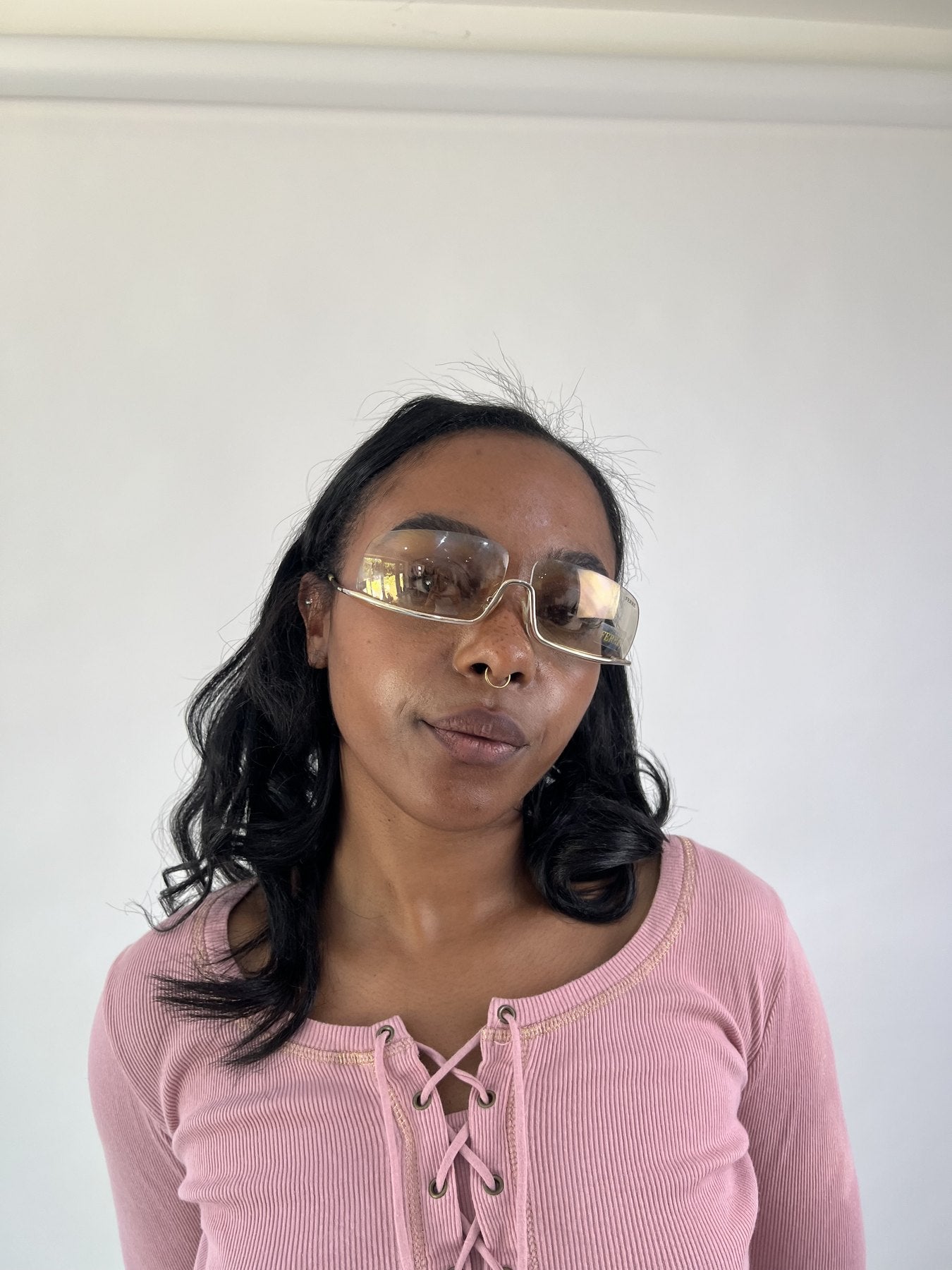 aquamarine drop | one size gold ferre rimless sunglasses