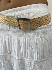 aquamarine drop | one size gold woven belt