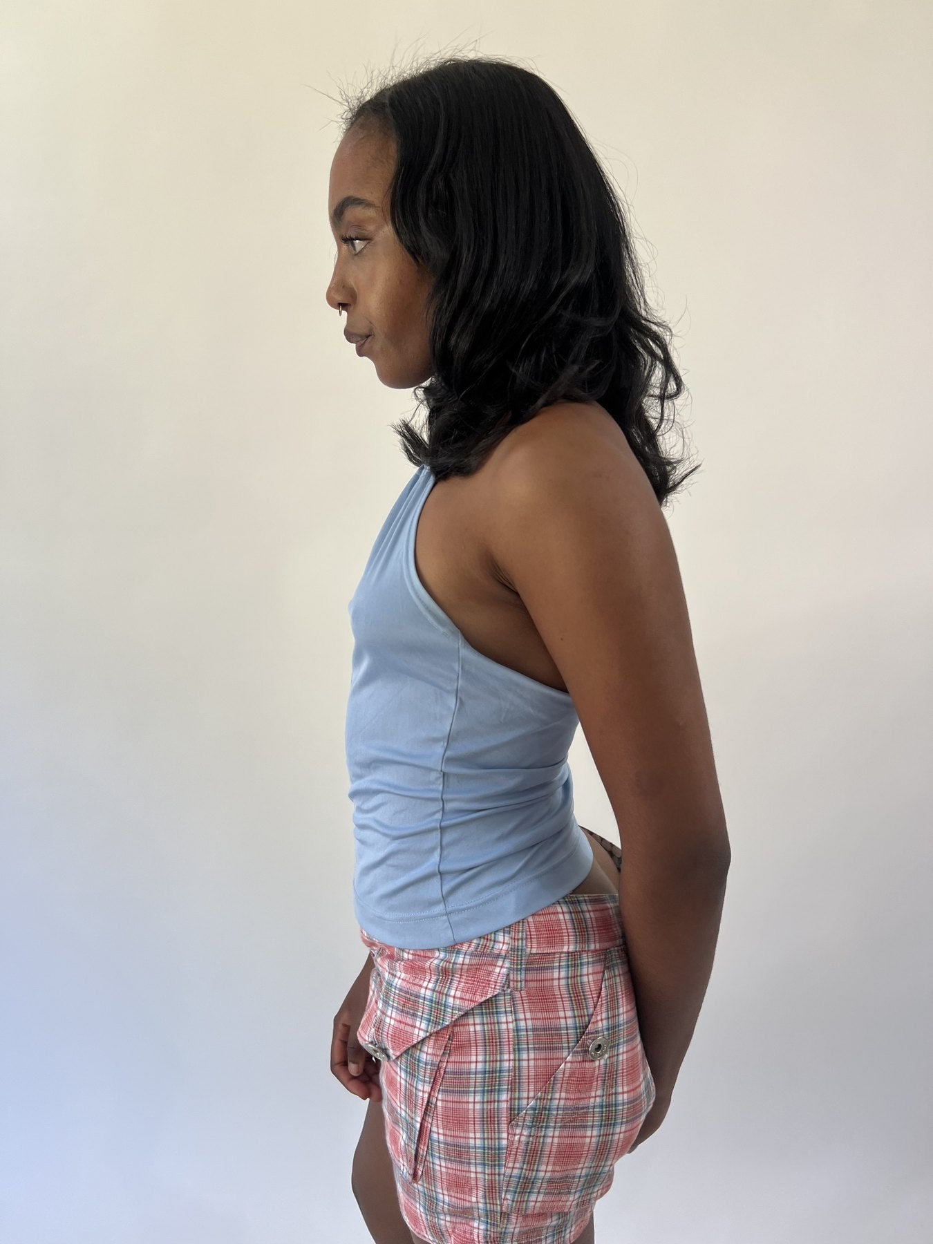 aquamarine drop | small light blue keyhole halter top