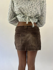aquamarine drop | small brown corduroy mini skirt